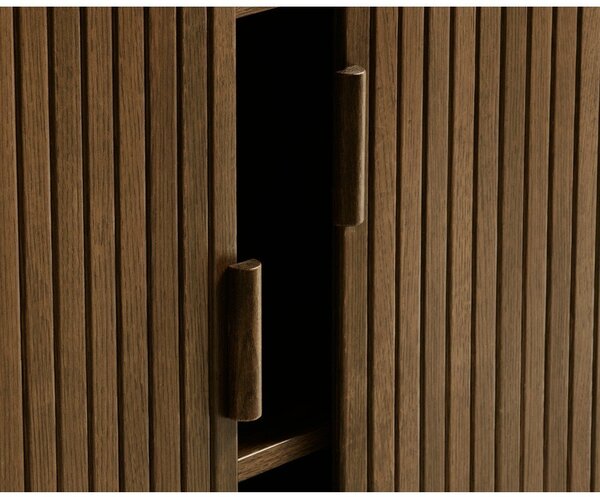 Hnedá skrinka v dekore duba s posuvnými dverami 113x90 cm Cavo – Unique Furniture