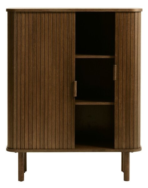 Hnedá skrinka v dekore duba s posuvnými dverami 113x90 cm Cavo – Unique Furniture