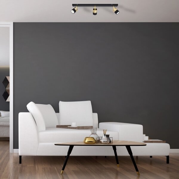 LED Bodové svietidlo TUBSSON 3xGU10/4,8W/230V čierna/zlatá