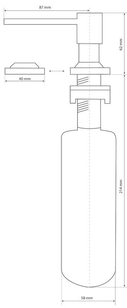 Gamma Quatro, dávkovač saponátu pre kuchynský drez 300ml, chrómová, GMA-DOK-CH