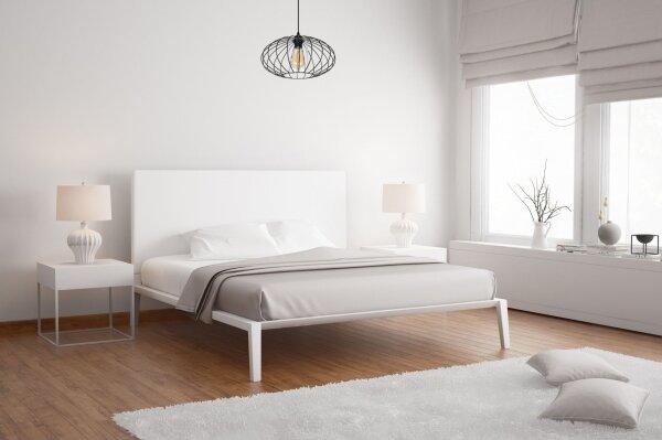 Luster na lanku CORRINI 1xE27/60W/230V pr. 34 cm čierna/číra