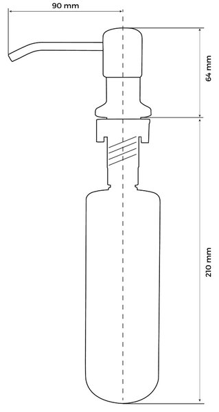 Gamma Top, dávkovač saponátu pre kuchynský drez 400ml, biela, GMA-DOZL-WH