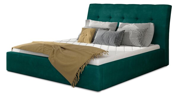 Drevko Čalúnená posteľ s úložným priestorom Inge - Kronos 19 - 180 x 200 cm, Zelená