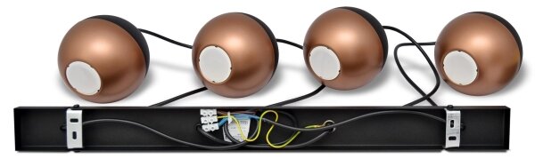 LED Luster na lanku MIDWAY 4xGU10/4,8W/230V čierna/medená