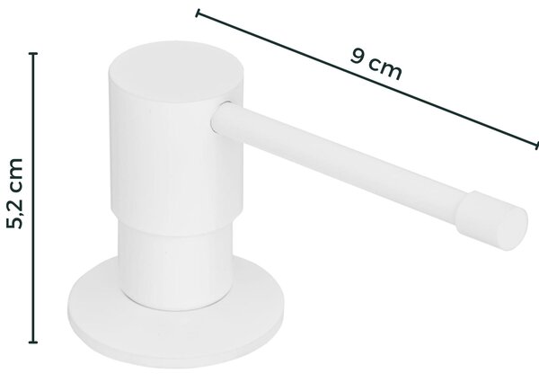 Gamma Top, dávkovač saponátu pre kuchynský drez 400ml, biela, GMA-DOZL-WH