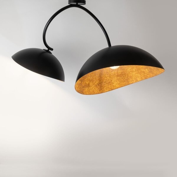 Luster na tyči SPACE 2xE27/60W/230V čierna/medená