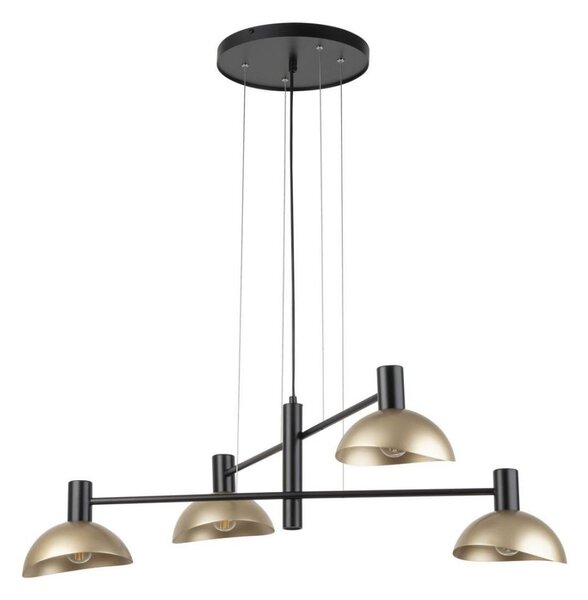 Luster na lanku ARTIS 4xE14/40W/230V čierna/zlatá