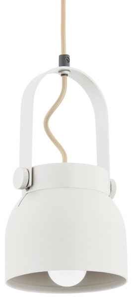 Argon 8290 - Luster na lanku LOGAN 1xE27/15W/230V pr. 14 cm biela
