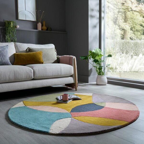 Ručne tkaný vlnený okrúhly koberec ø 160 cm Glow Multi – Flair Rugs