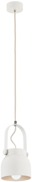 Argon 8290 - Luster na lanku LOGAN 1xE27/15W/230V pr. 14 cm biela