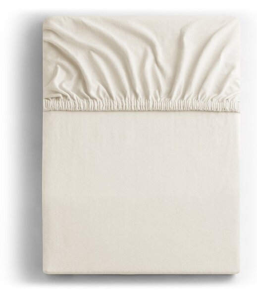 Biela/krémová napínacia plachta jersey 180x200 cm Amber – Restilo