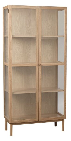 Vitrína z dubového dreva v prírodnej farbe 190x90 cm Elba – Unique Furniture