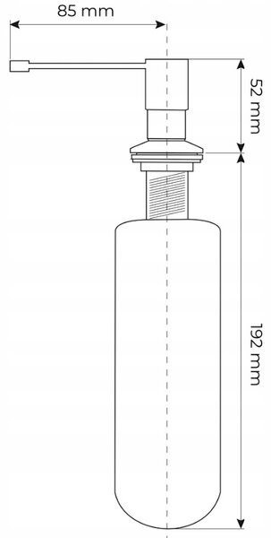 Gamma Top, dávkovač saponátu pre kuchynský drez 400ml, zlatá lesklá, GMA-DOZL-GD