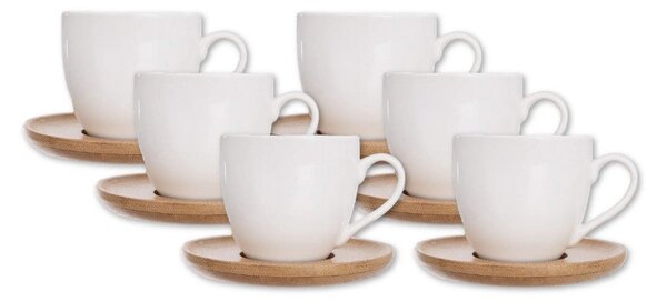 Biele porcelánové šálky v súprave 6 ks 125 ml Whiteline – Orion