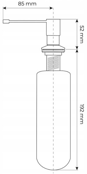 Gamma Top, dávkovač saponátu pre kuchynský drez 400ml, oceľová, GMA-DOZL-IX