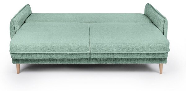 Zelená rozkladacia pohovka z textílie buklé 215 cm Patti – Selection