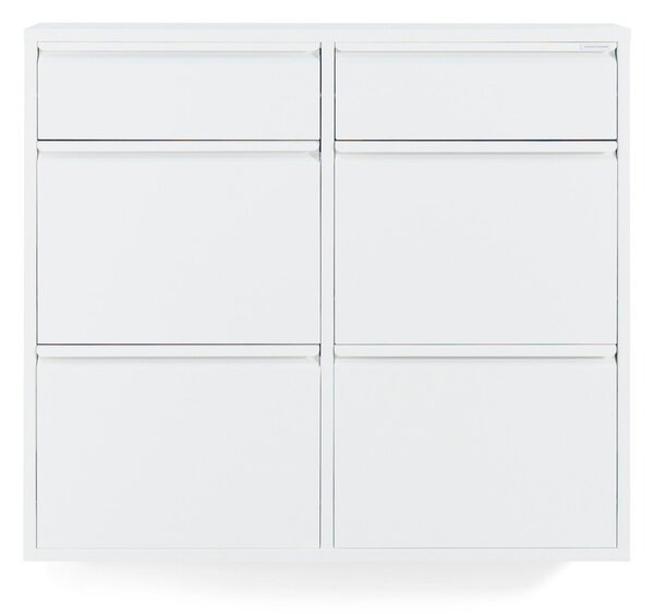 Biela kovová výklopná skrinka na topánky 98x86x15 cm Billy – Spinder Design
