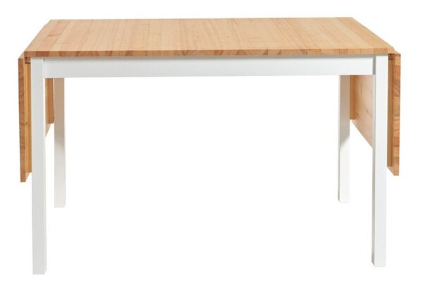Borovicový rozkladací jedálenský stôl s bielou konštrukciou Essentials Brisbane, 120 (200) x 70 cm