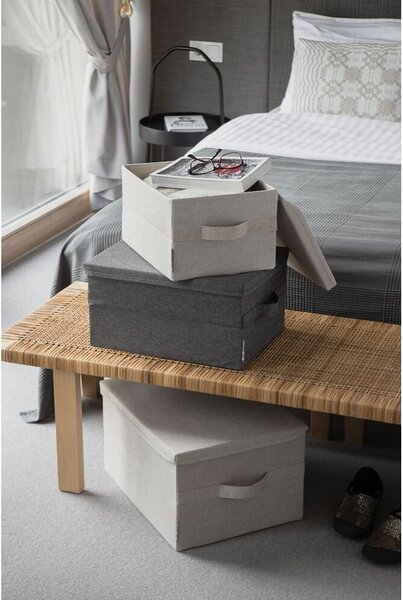 Béžový látkový úložný box s vekom 35x26x19 cm Soft Storage – Bigso