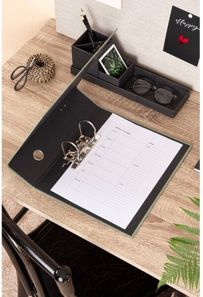 Zelený kartónový organizér na dokumenty Archie Canvas Paper Laminate – Bigso