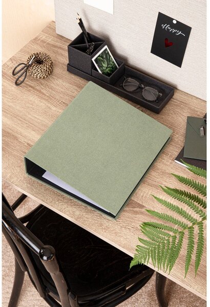 Zelený kartónový organizér na dokumenty Archie Canvas Paper Laminate – Bigso