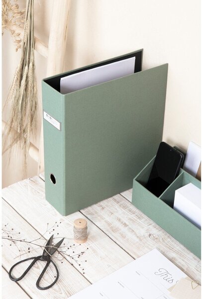 Zelený kartónový organizér na dokumenty Archie Canvas Paper Laminate – Bigso