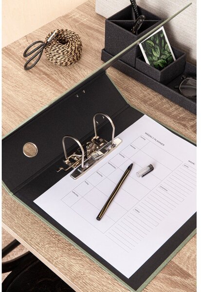 Zelený kartónový organizér na dokumenty Archie Canvas Paper Laminate – Bigso