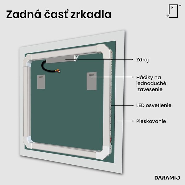 Atypické zrkadlo do kúpeľne s LED osvetlením G11