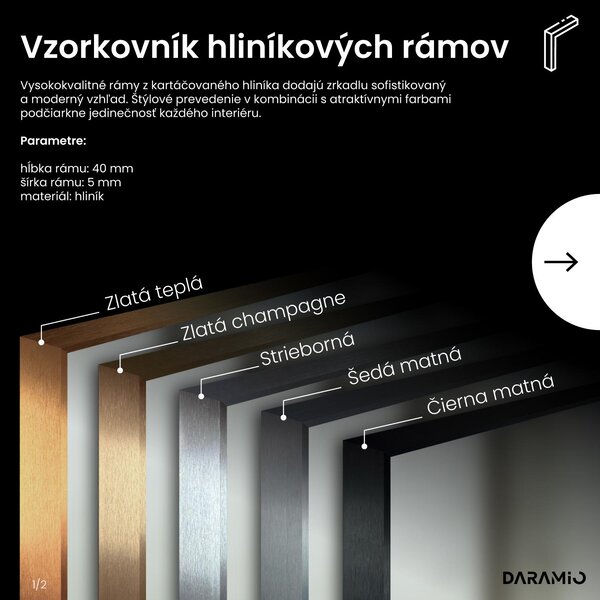 Zrkadlo do kúpeľne s LED osvetlením F2