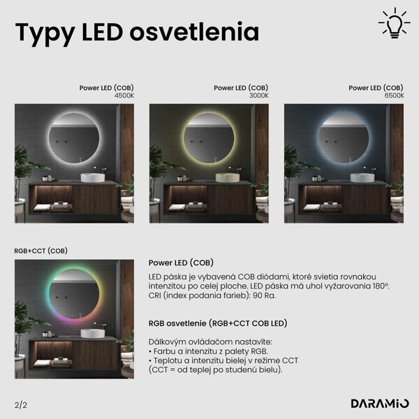 Atypické zrkadlo do kúpeľne s LED osvetlením G11