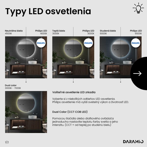Atypické zrkadlo do kúpeľne s LED osvetlením G11
