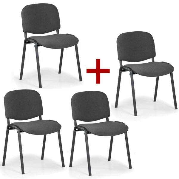 Konferenčná stolička VIVA 3+1 ZADARMO, sivá