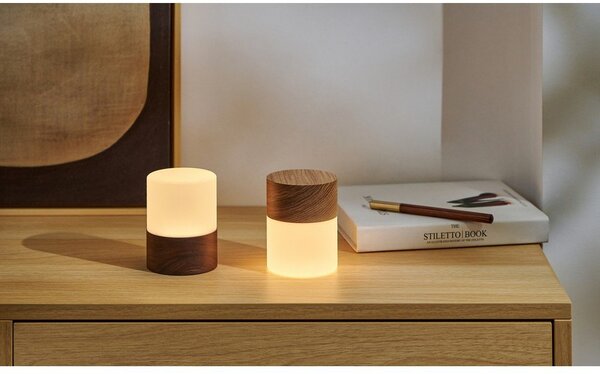 Stmievateľná stolová lampa v prírodnej farbe so skleneným tienidlom (výška 10,5 cm) Lemelia - Gingko