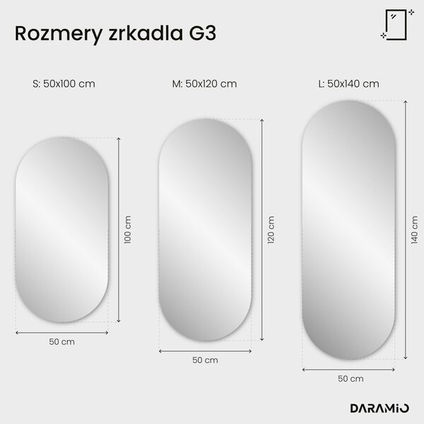 Atypické zrkadlo do kúpeľne s LED osvetlením G3