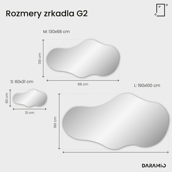 Atypické zrkadlo do kúpeľne s LED osvetlením G2