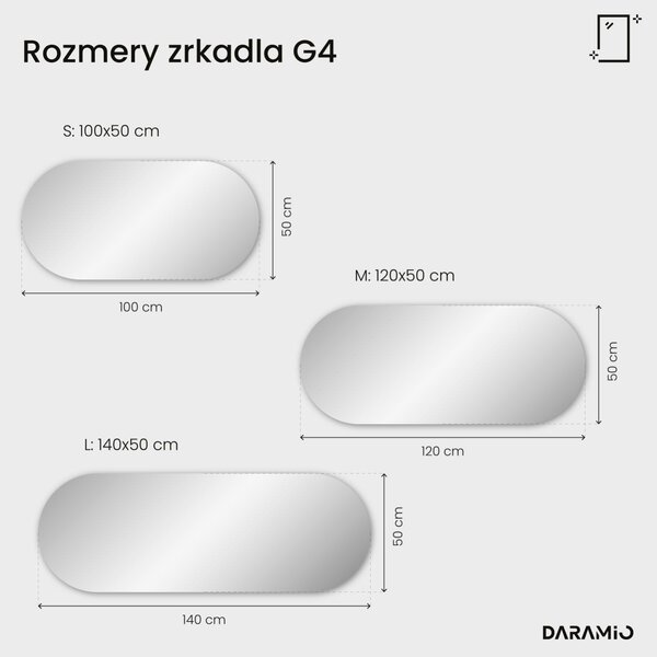 Atypické zrkadlo do kúpeľne s LED osvetlením G4