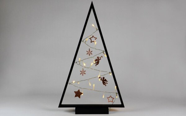 Nexos 57419 Svetelná dekorácia čierna - Vianoce - 20 LED teplá biela