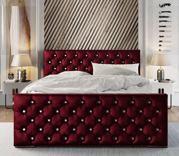 Luxusná manželská posteľ NIKOLETA - 160x200, červená
