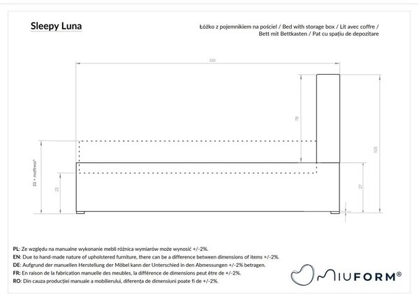 Béžová čalúnená jednolôžková posteľ s roštom 90x200 cm Sleepy Luna – Miuform