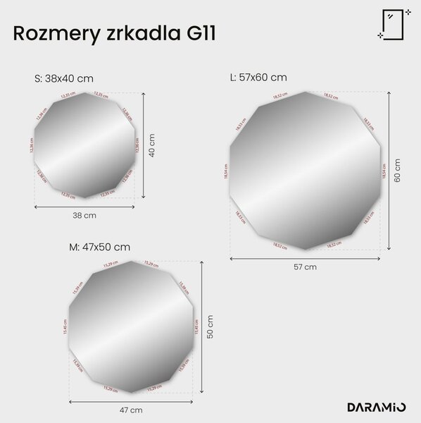 Atypické zrkadlo do kúpeľne s LED osvetlením G11