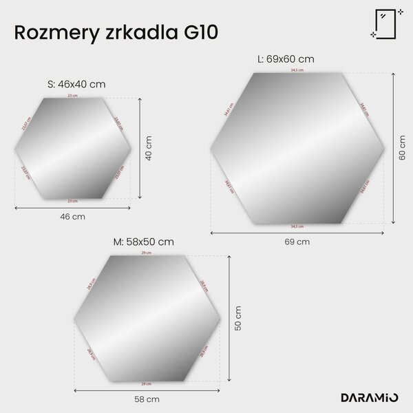 Atypické zrkadlo do kúpeľne s LED osvetlením G10