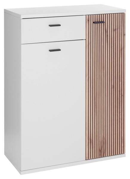 SKRINKA NA TOPÁNKY, biela, farba duba, 75/102/37 cm Voleo - Skrine, regály & police na topánky