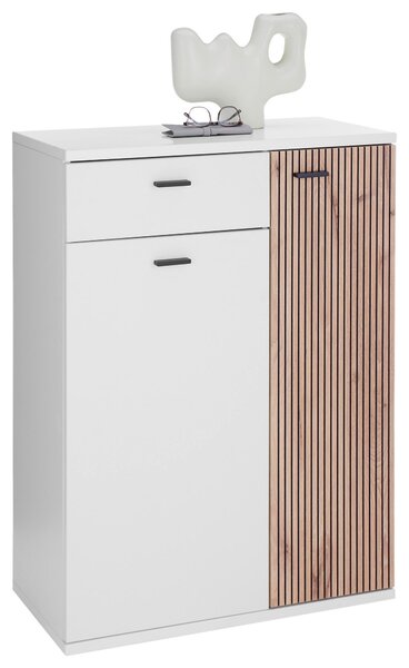 SKRINKA NA TOPÁNKY, biela, farba duba, 75/102/37 cm Voleo - Skrine, regály & police na topánky