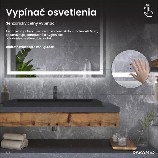 Zrkadlo do kúpeľne s LED osvetlením F2