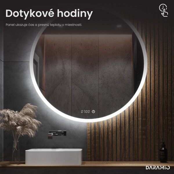 Okrúhle zrkadlo do kúpeľne s LED svetlom E1