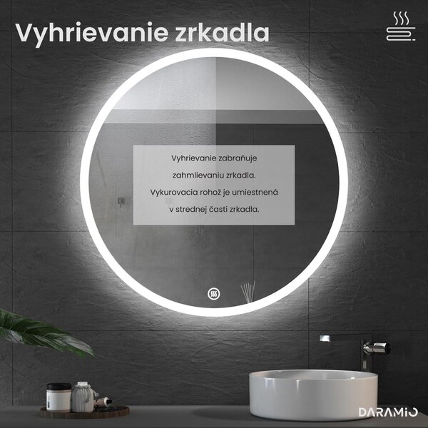Okrúhle zrkadlo do kúpeľne s LED svetlom E1