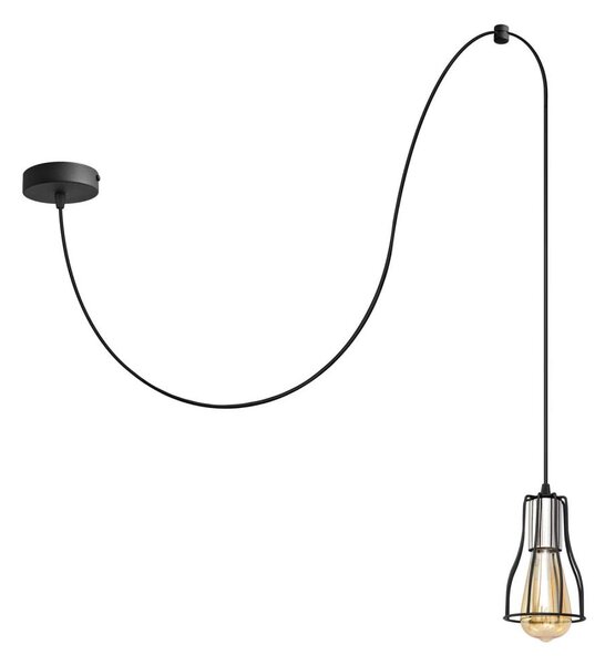 Luster na lanku TUBE 1xE27/15W/230V čierna/chróm