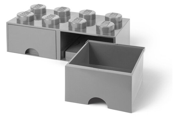 Sivý úložný box s dvoma zásuvkami LEGO®