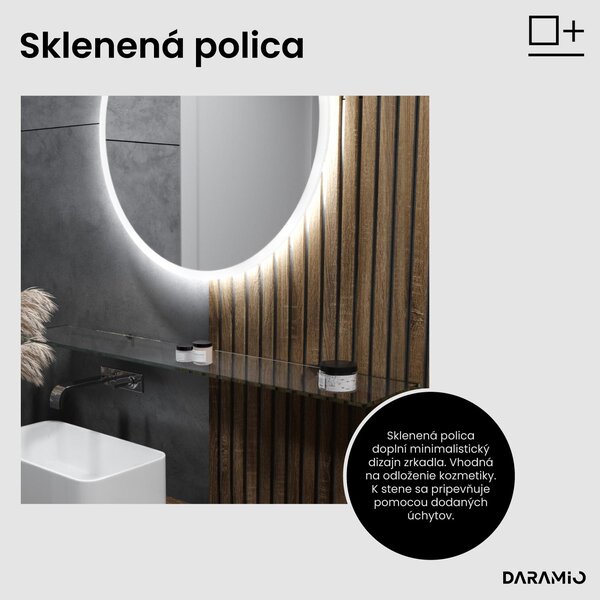 Okrúhle zrkadlo do kúpeľne s LED svetlom E1