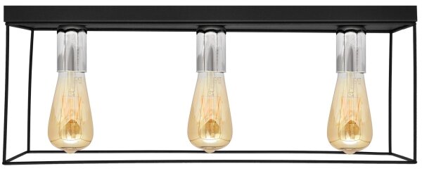 Stropné svietidlo FINN 3xE27/15W/230V čierna/chróm